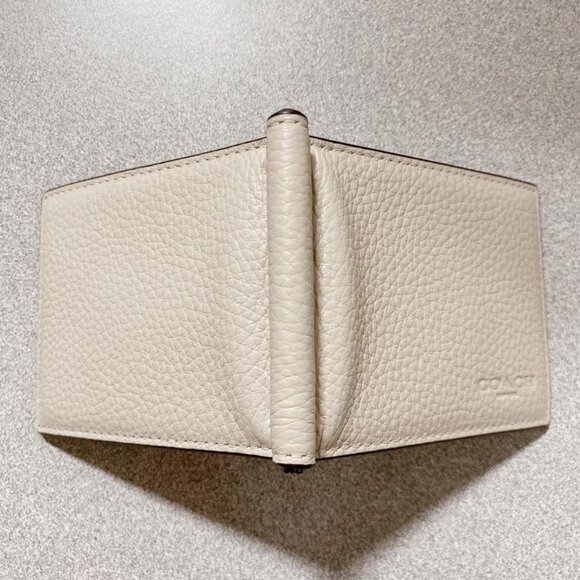 Coach CH090 Slim Money Clip Billfold Wallet, QB/Steam - Picture 2 of 6